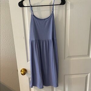 Chic Blue Spaghetti Strap Dress